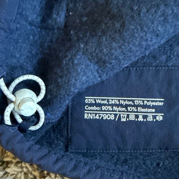 Women’s Outdoor Voices MegaFleece Snap Up Hoodie Navy Blue Wool Blend Size XS - Picture 8 of 8